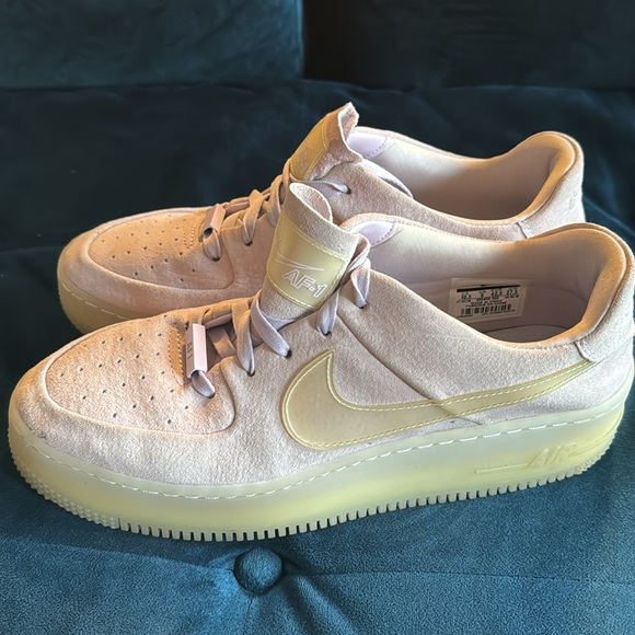 Platform Nike Air Force 1s | W Size 10.5 | - light purple suede and clear bottom - Picture 3 of 7
